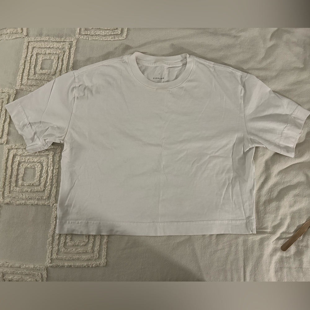 Everlane cropped white tee